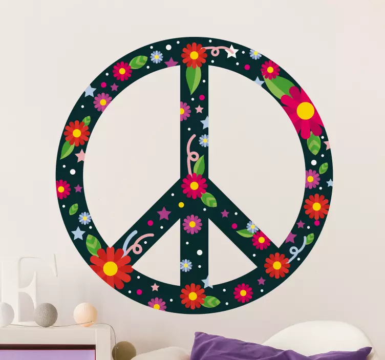 Nature wall sticker floral harmony design - TenStickers