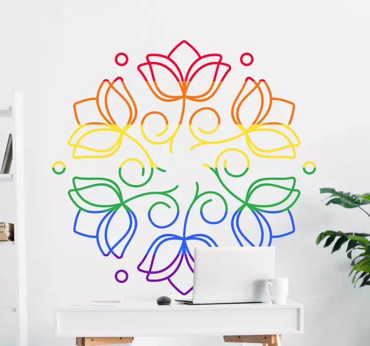 Nature wall sticker lotus flower design - TenStickers