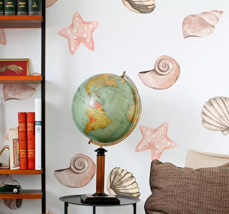 Nature wall sticker seashell starfish design - TenStickers