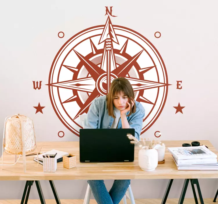 Nautical Direction Compass location sticker - TenStickers