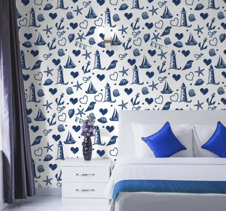 Nautical Theme Pattern nature wall sticker - TenStickers