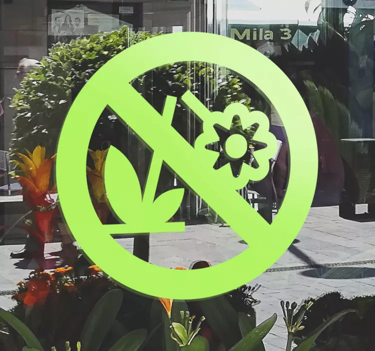 No Picking Flowers Sign Sticker - TenStickers