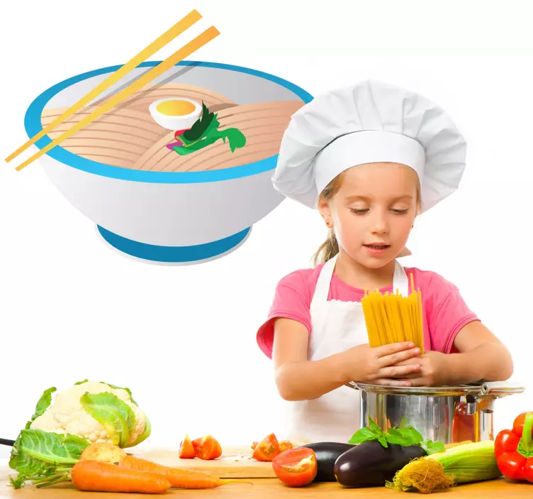 Noodles Oriental Food Sticker - TenStickers