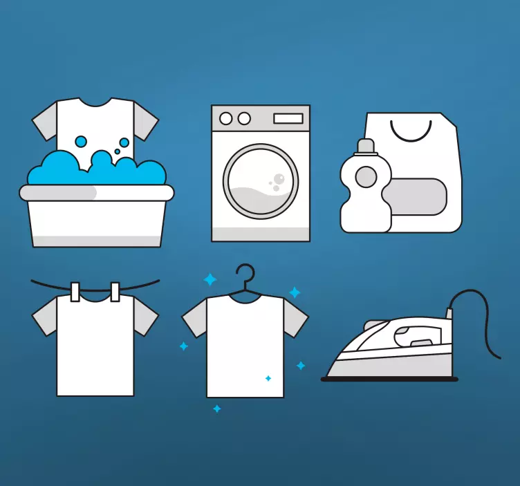 Object sticker laundry care symbols - TenStickers