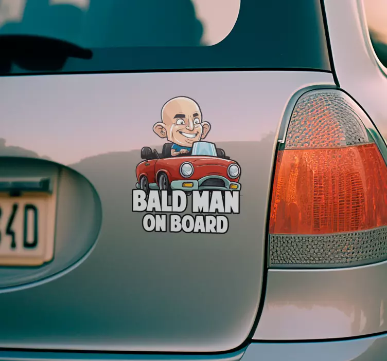 Onboard Bald car decal - TenStickers