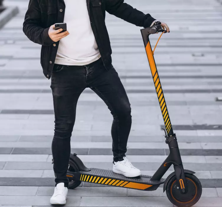 Orange Scooter Strips scooter sticker - TenStickers