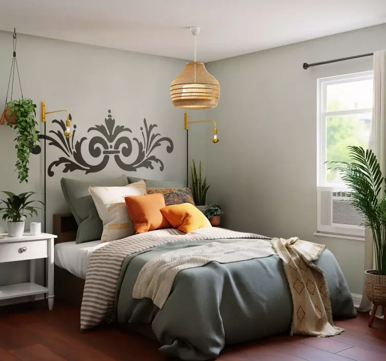 Ornamental Flower Sticker for headboard decal - TenStickers