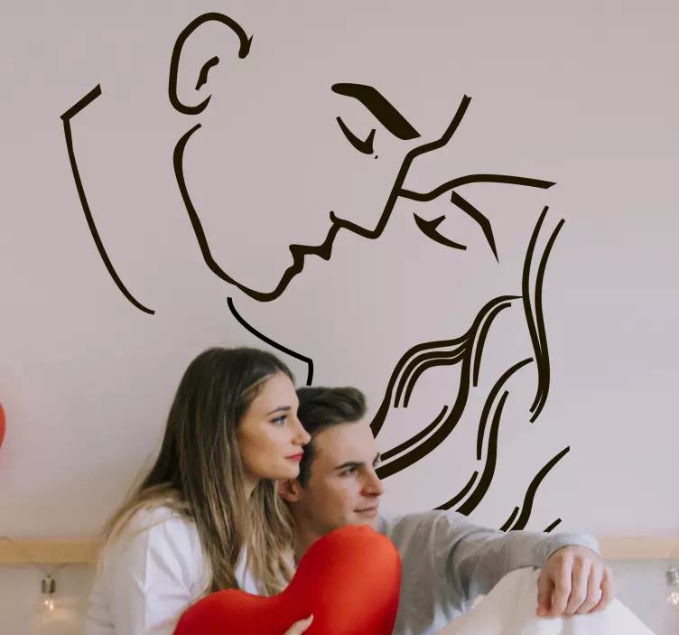 Passionate kissing couple love sticker - TenStickers