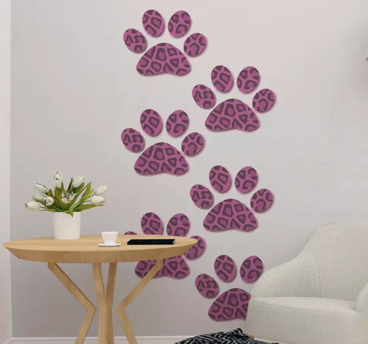 Paw Print Style cat sticker - TenStickers