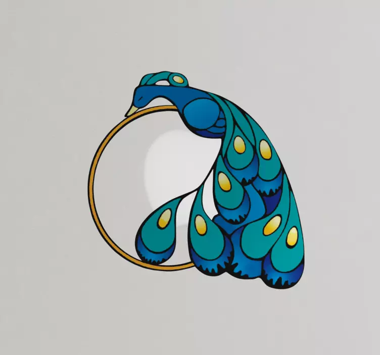 Peacock Feather Design Laptop sticker - TenStickers