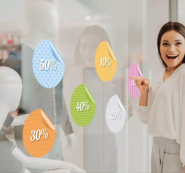 Peeling Discount Customisable Stickers - TenStickers