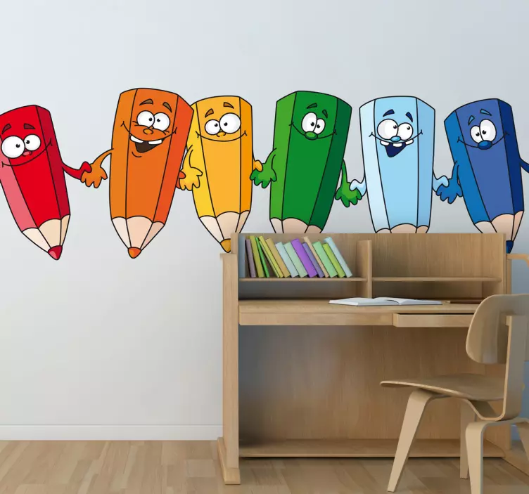 Pencil Friends Sticker - TenStickers