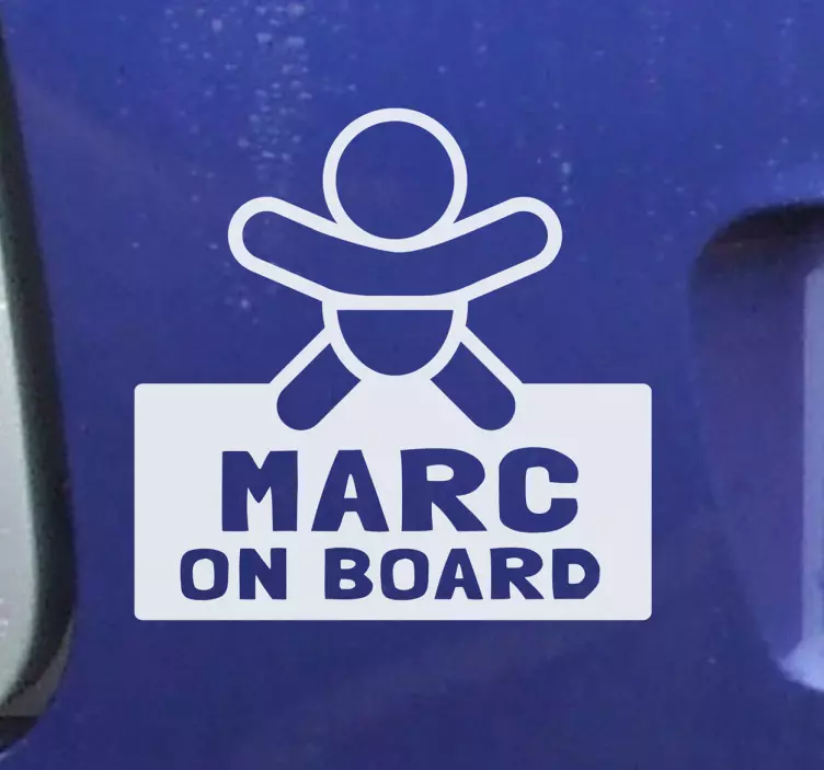 Personalised name with icon baby on board sticker - TenStickers