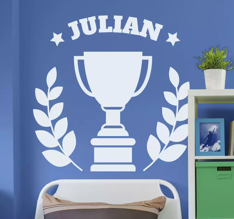 Personalised Trophy Wall Sticker - TenStickers