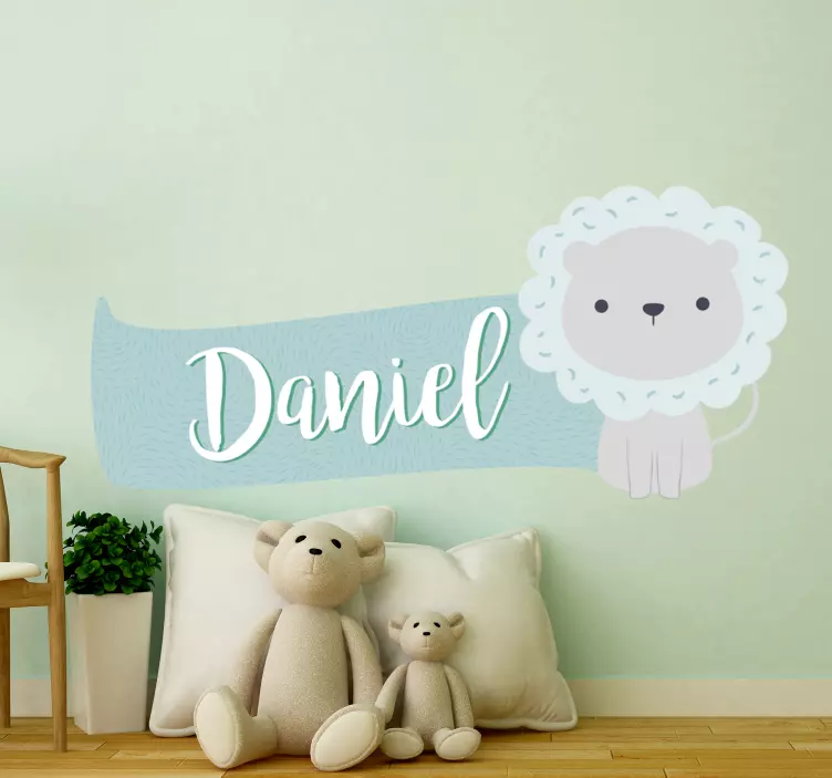 Personalized Cute Lion Design kid's sticker - TenStickers