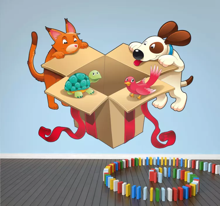 Cute Pet Gift Wall Sticker - TenStickers