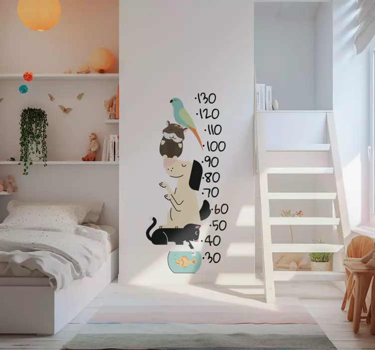 pets height measurer wall stickers children's room - TenStickers