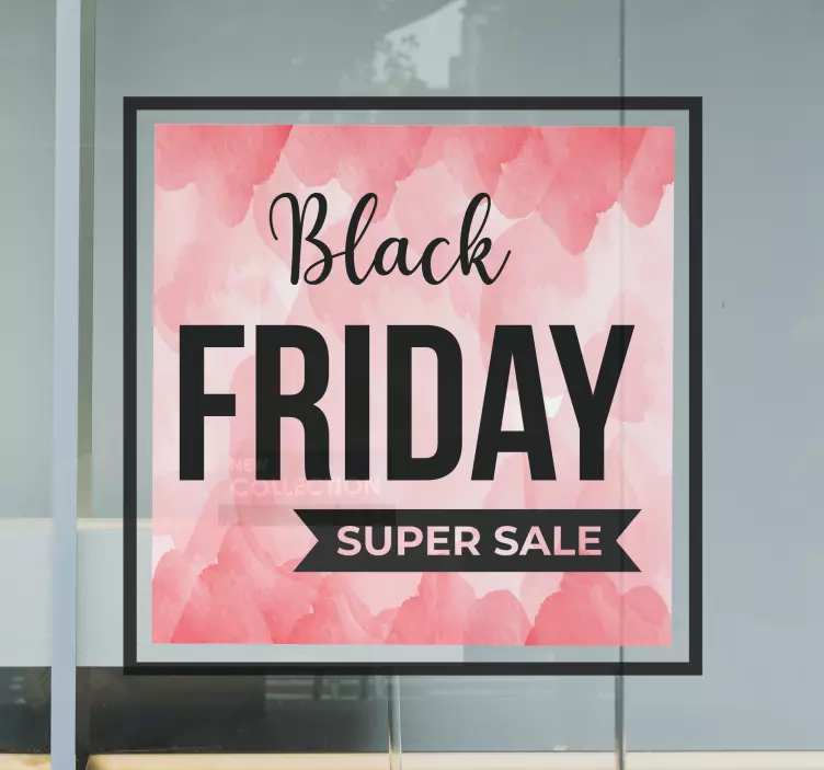 Pink watercolor splash sale black Friday decal - TenStickers
