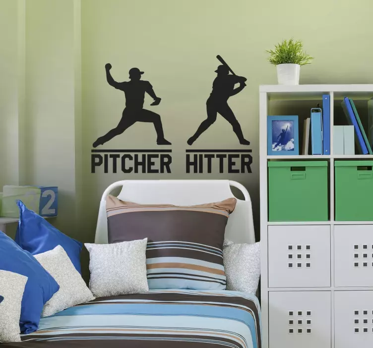 Pitcher and Hitter Baseball Wall Sticker - TenStickers