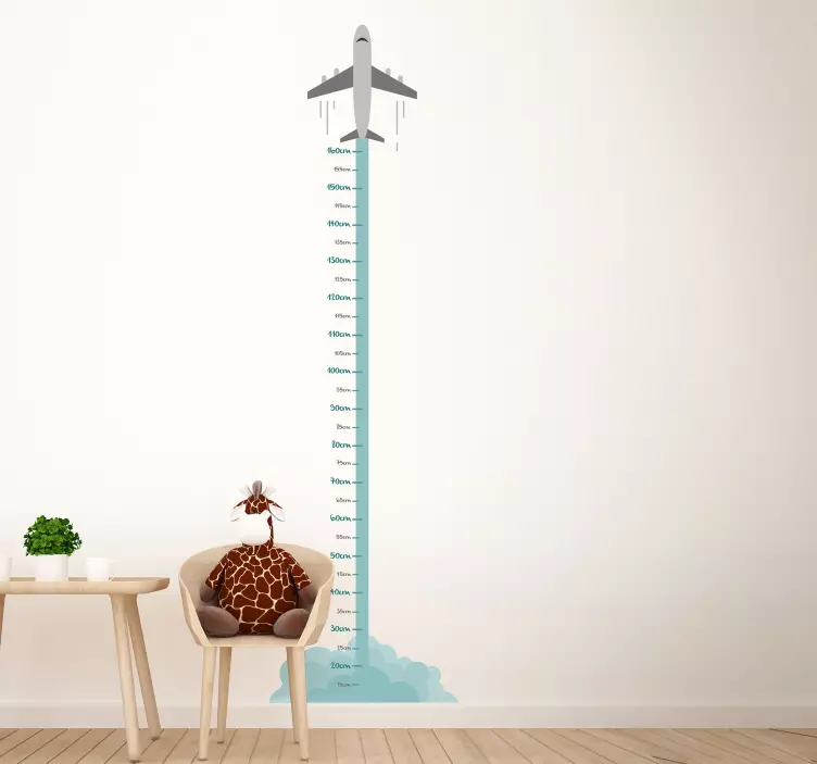 Plane Height Chart Wall Sticker - TenStickers