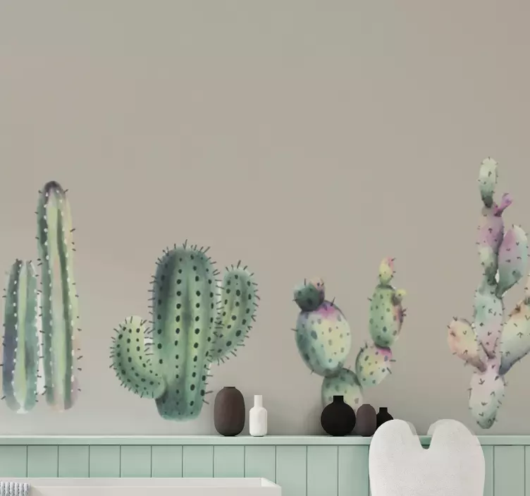 Plant sticker cactus collection display - TenStickers
