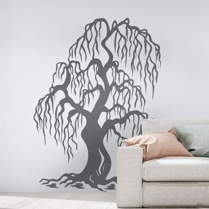 Plant sticker willow tree outline - TenStickers