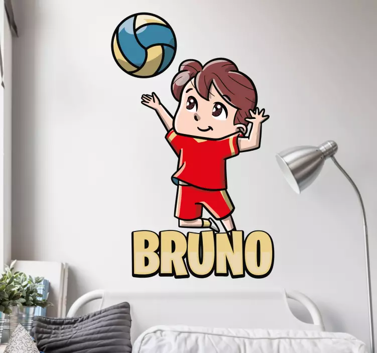 Playful Kid Volleyball kid's sticker - TenStickers