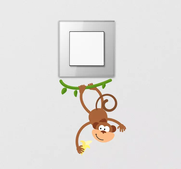 Playful Monkey Design light switch sticker - TenStickers