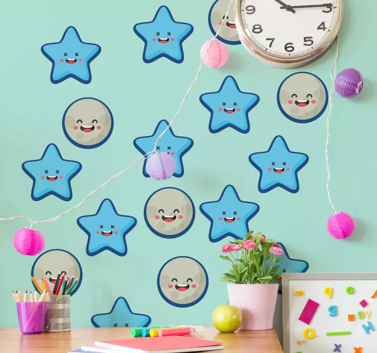 Playful Star Smiles kid's sticker - TenStickers