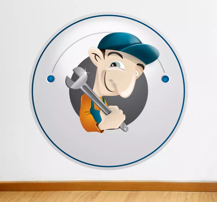 Plumber Illustration Wall Sticker - TenStickers