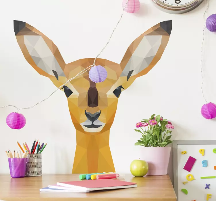 Polygonal Deer Face animal wall sticker - TenStickers