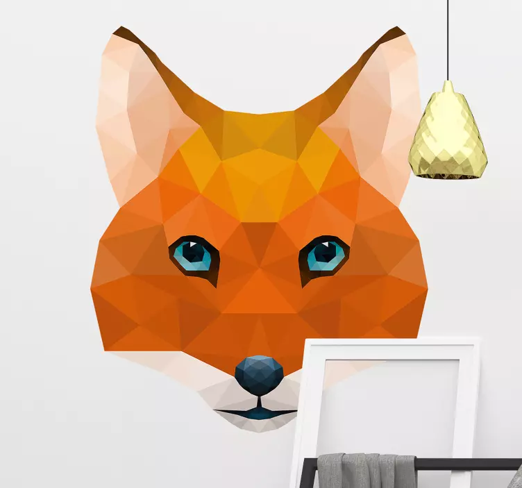 Polygonal Fox Head animal wall decor - TenStickers