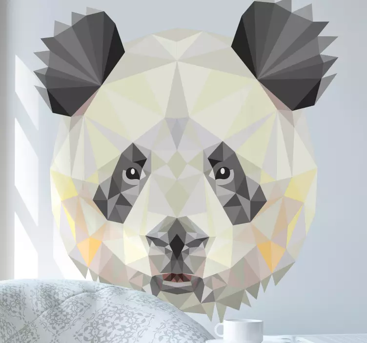 Polygonal Panda Face animal wall decor - TenStickers
