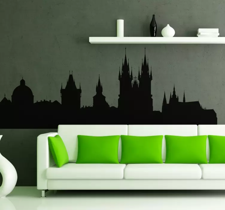 Prague Skyline Sticker - TenStickers