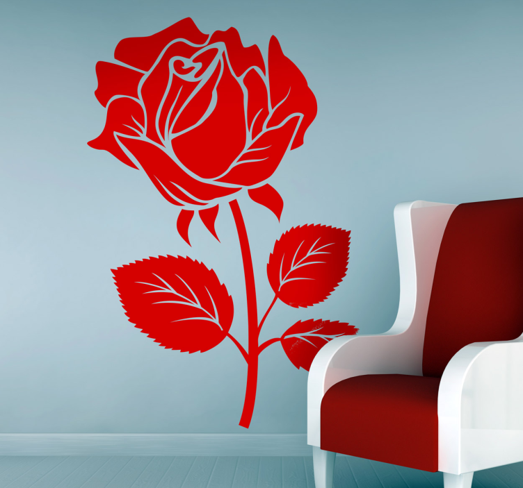 Pretty Bold Rose Decal - TenStickers