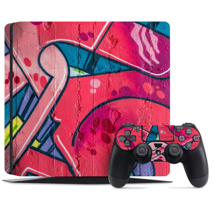 Ps4 skin in colorful graffiti design - TenStickers