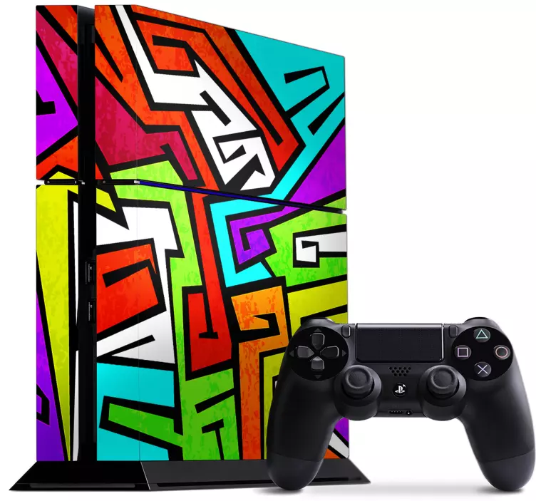 Ps4 skin lively abstract designs - TenStickers