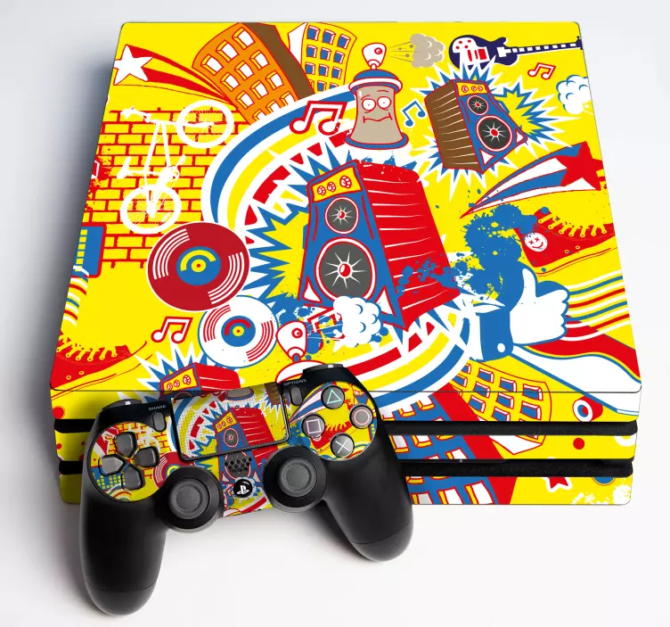 Ps4 skin vibrant music scene - TenStickers