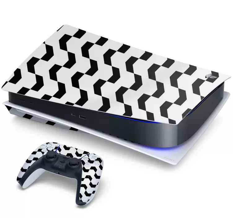 Ps5 skin in black and white patterns - TenStickers