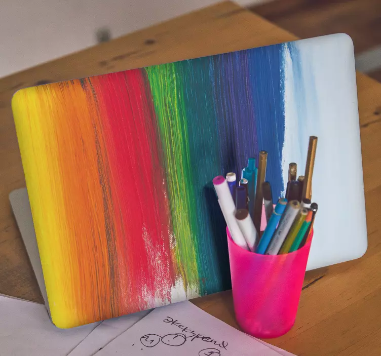 Rainbow drip splash laptop skins - TenStickers