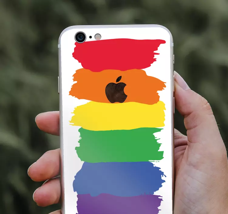 Rainbow Strokes iPhone sticker - TenStickers