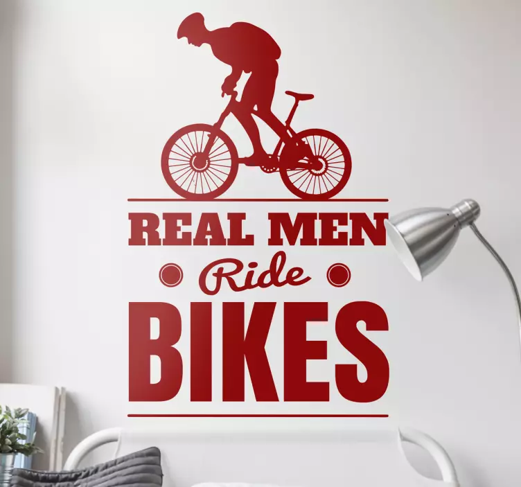 Real Men Ride Bikes Sticker - TenStickers