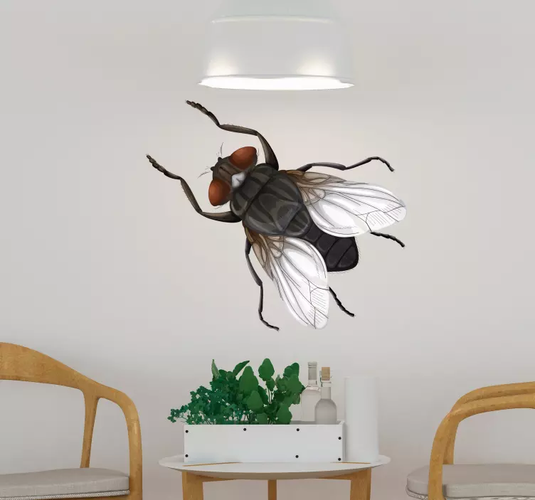 Realistic Fly Illustration bug sticker - TenStickers