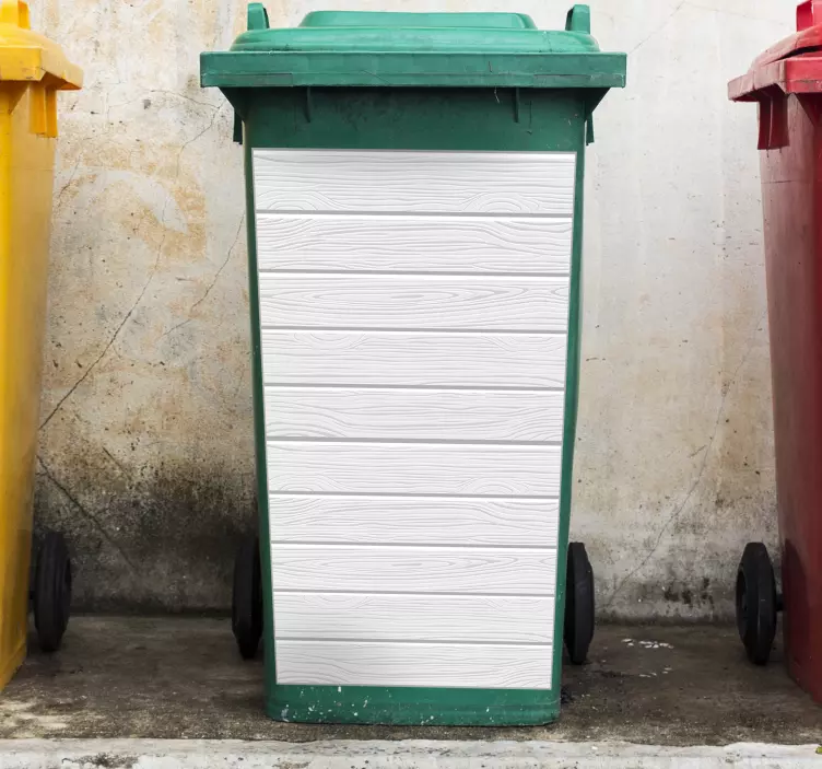 Recycling decal for bin wood effect panel - TenStickers