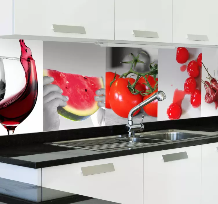 Red Food & Drink Kitchen Sticker - TenStickers