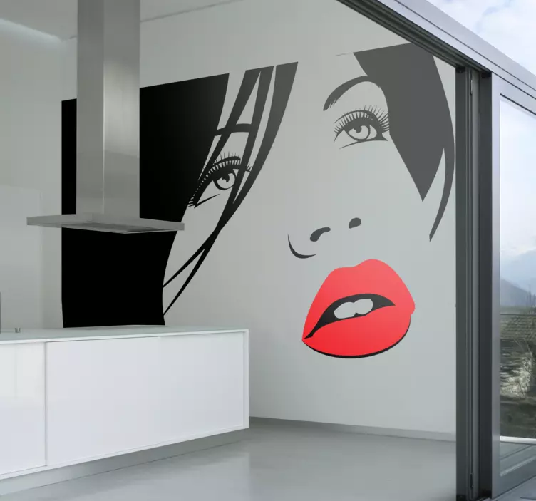 Red Lips Sticker - TenStickers