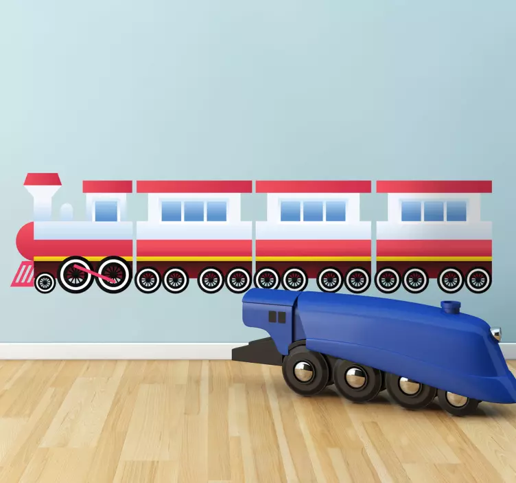 Red Train Kids Sticker - TenStickers