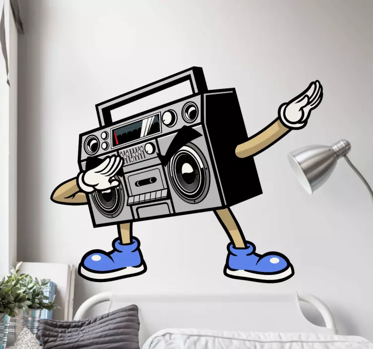 Retro boombox vintage stickers - TenStickers