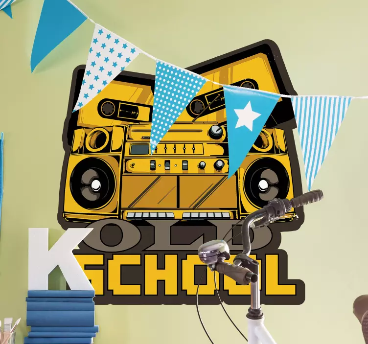 Retro Sound System music stickers - TenStickers