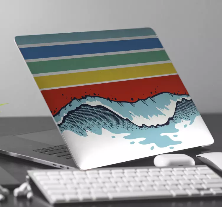 Retro waves  laptop vinyl skins - TenStickers